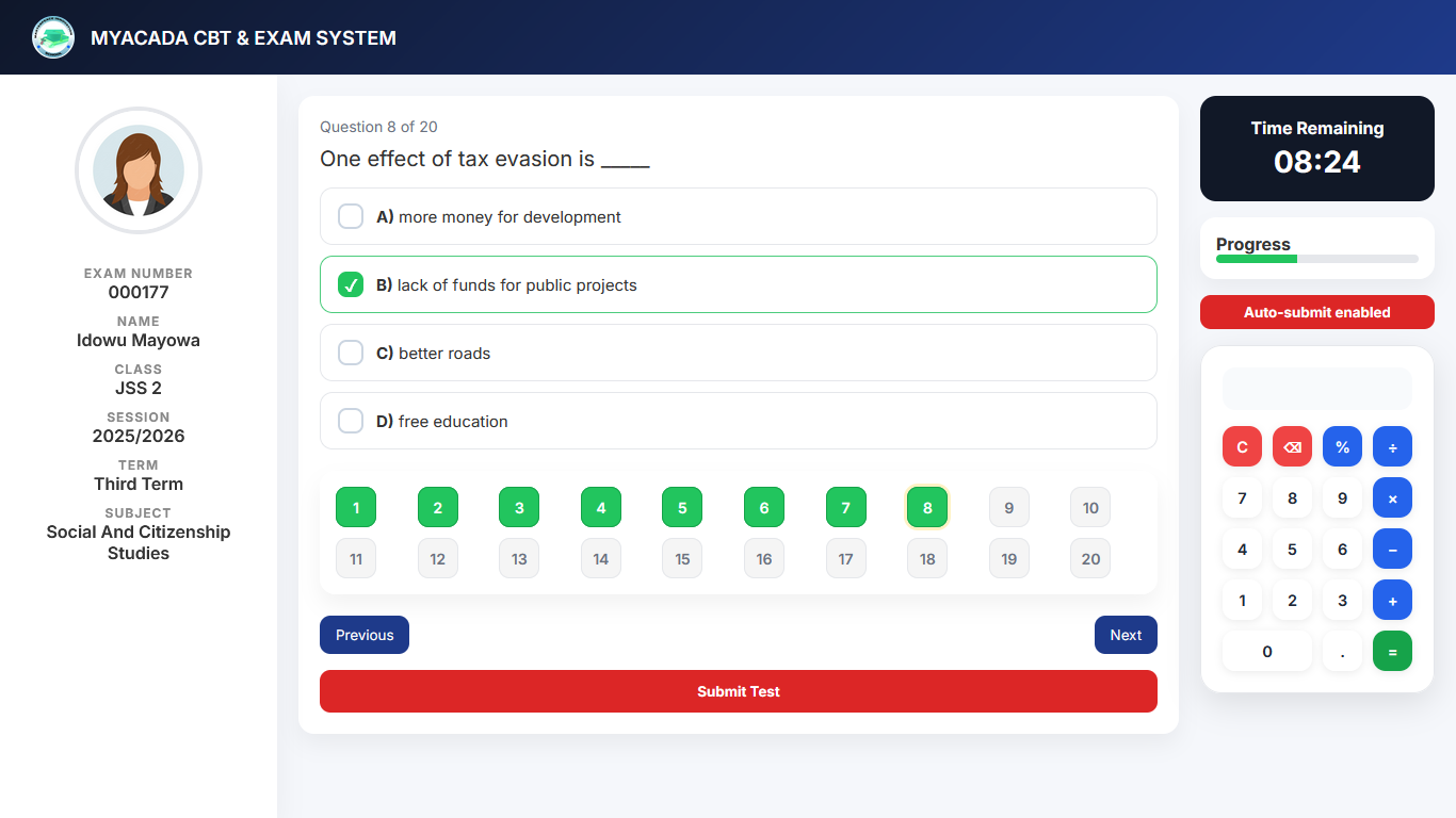 MYACADA – Smart CBT & Exam Management System