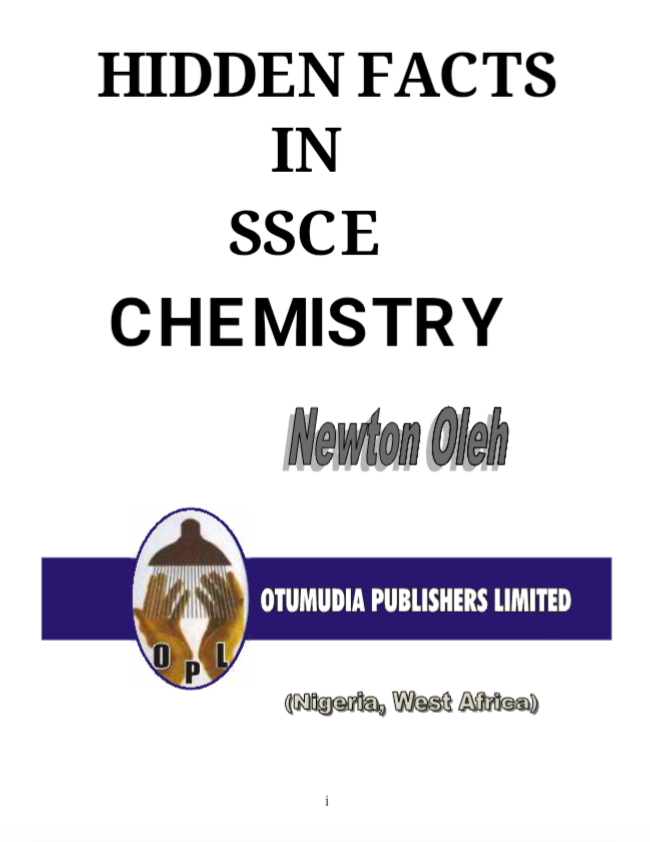 HIDDEN FACTS IN SSCE CHEMISTRY FOR SENIOR SECONDARY SCHOOLS cover
